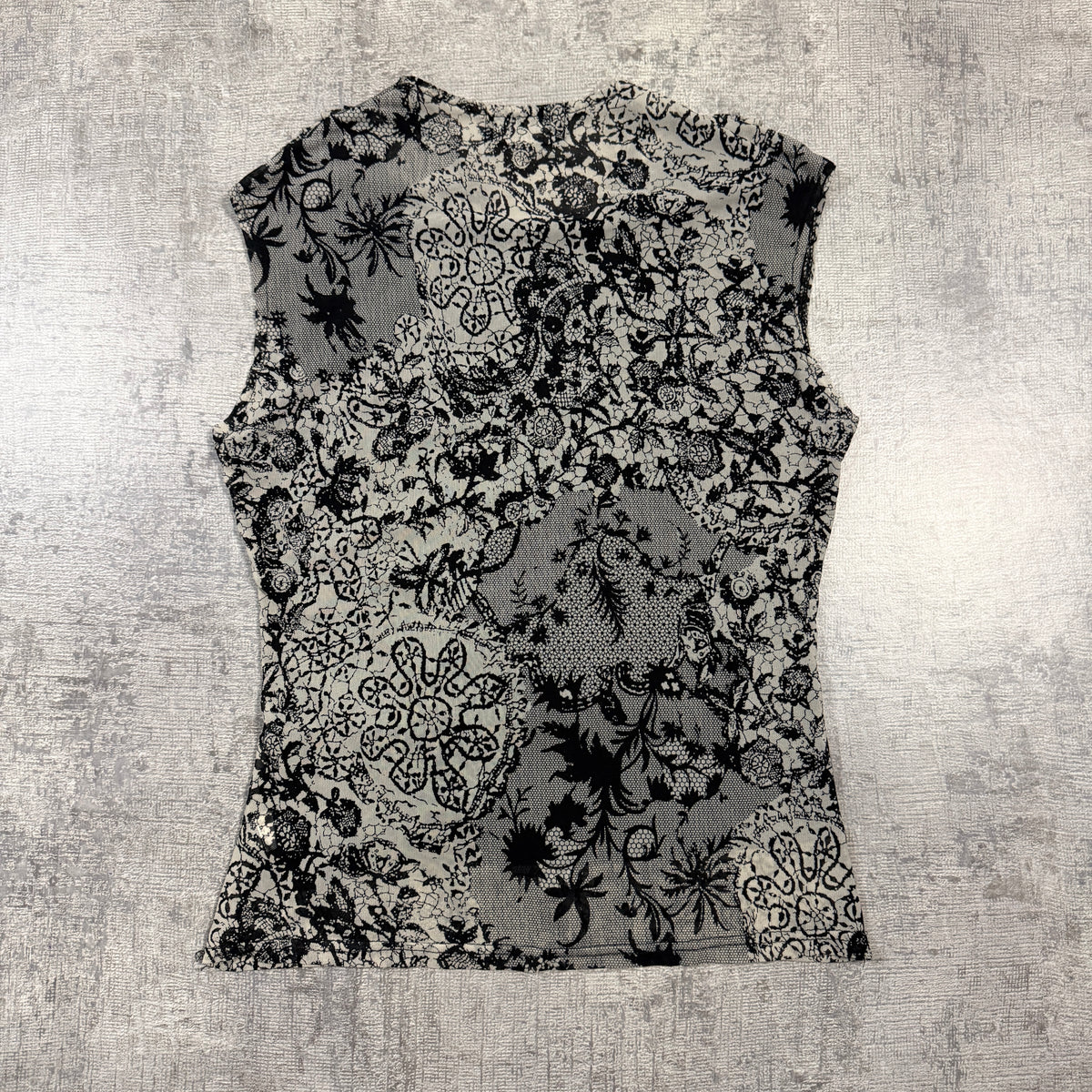 JV Selection Women’s Y2K Floral Textured V-Neck Blouse Top Size M -I51