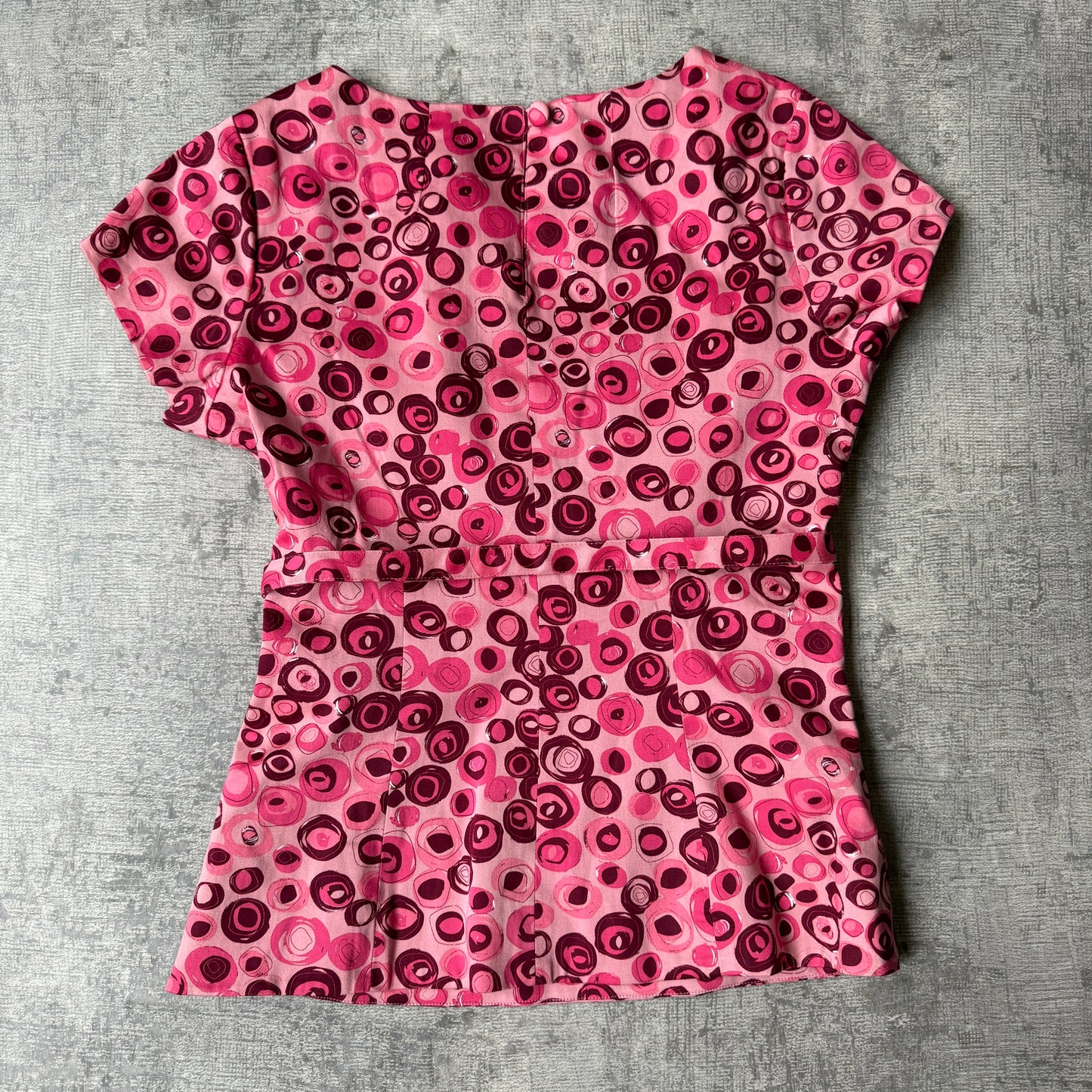 Basque Womens Pink Y2K Form Fitted Belted Top Size 6 NWT’s -G64