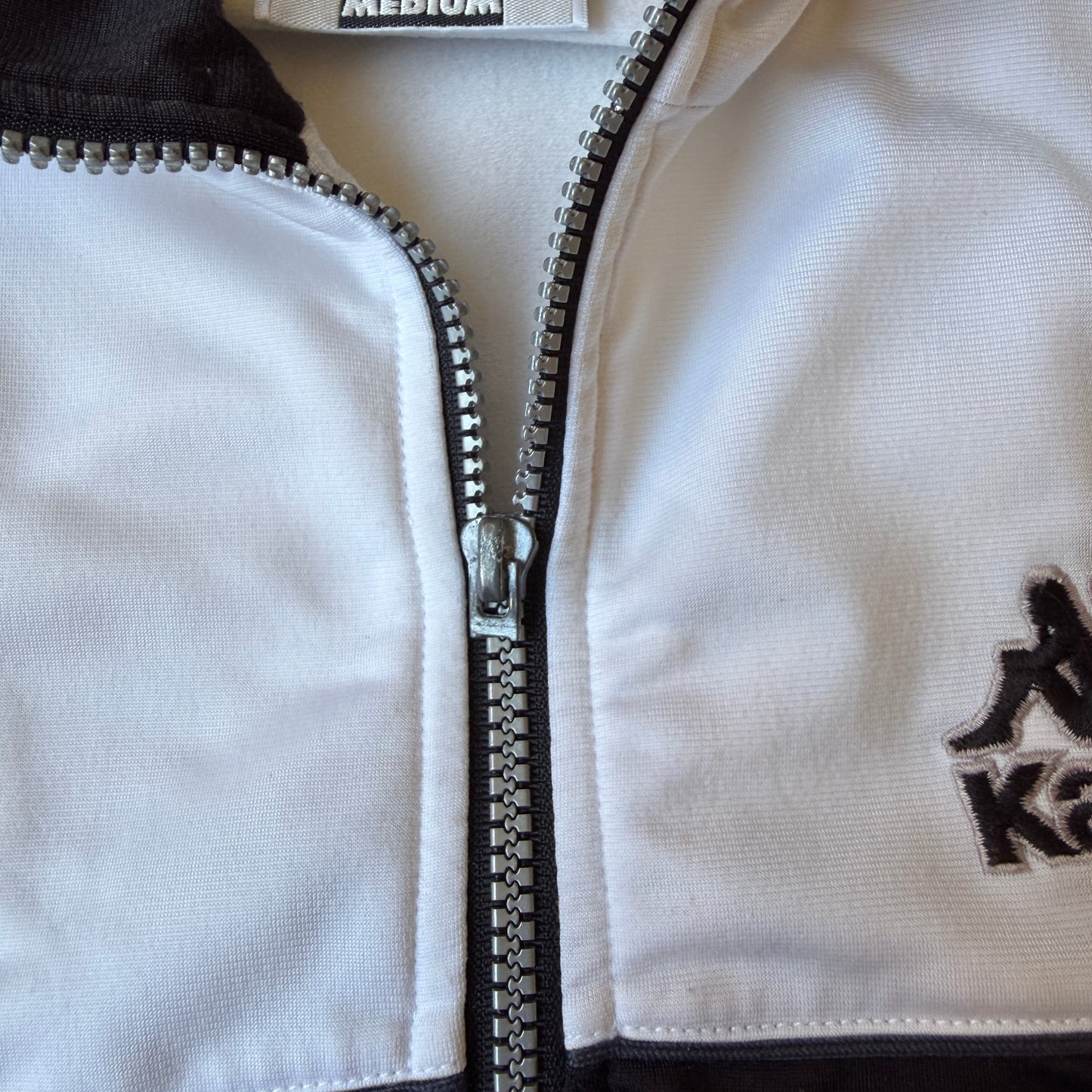 Vintage Kappa Track Jacket Size M Mens Black White Full Zip -A39