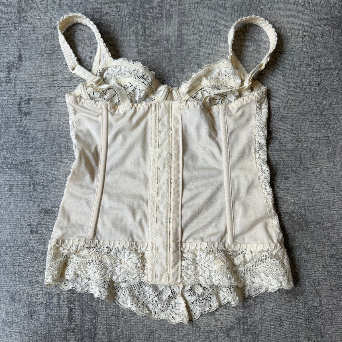 Valisero Lace Cream Womens Cream Corset Top Size Fits XS-S -H66