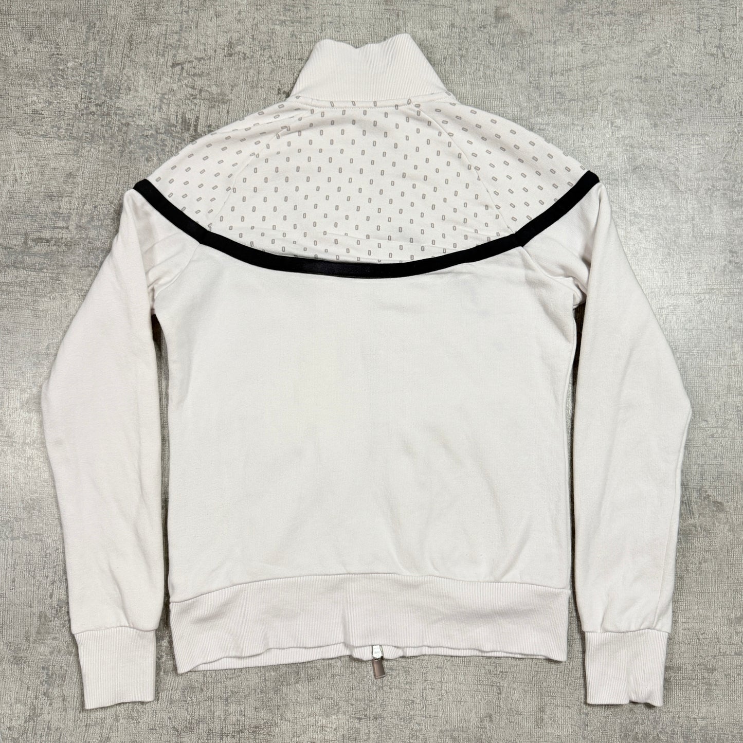 Nike Y2K Track Jacket Size L Womens White Black Dotted -D21