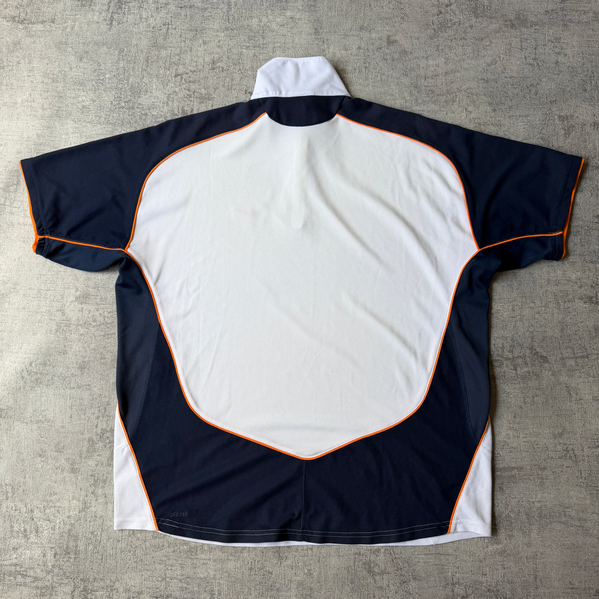 Nike Y2K Tennis Polo Shirt Size XL Mens White Blue Zip -E34