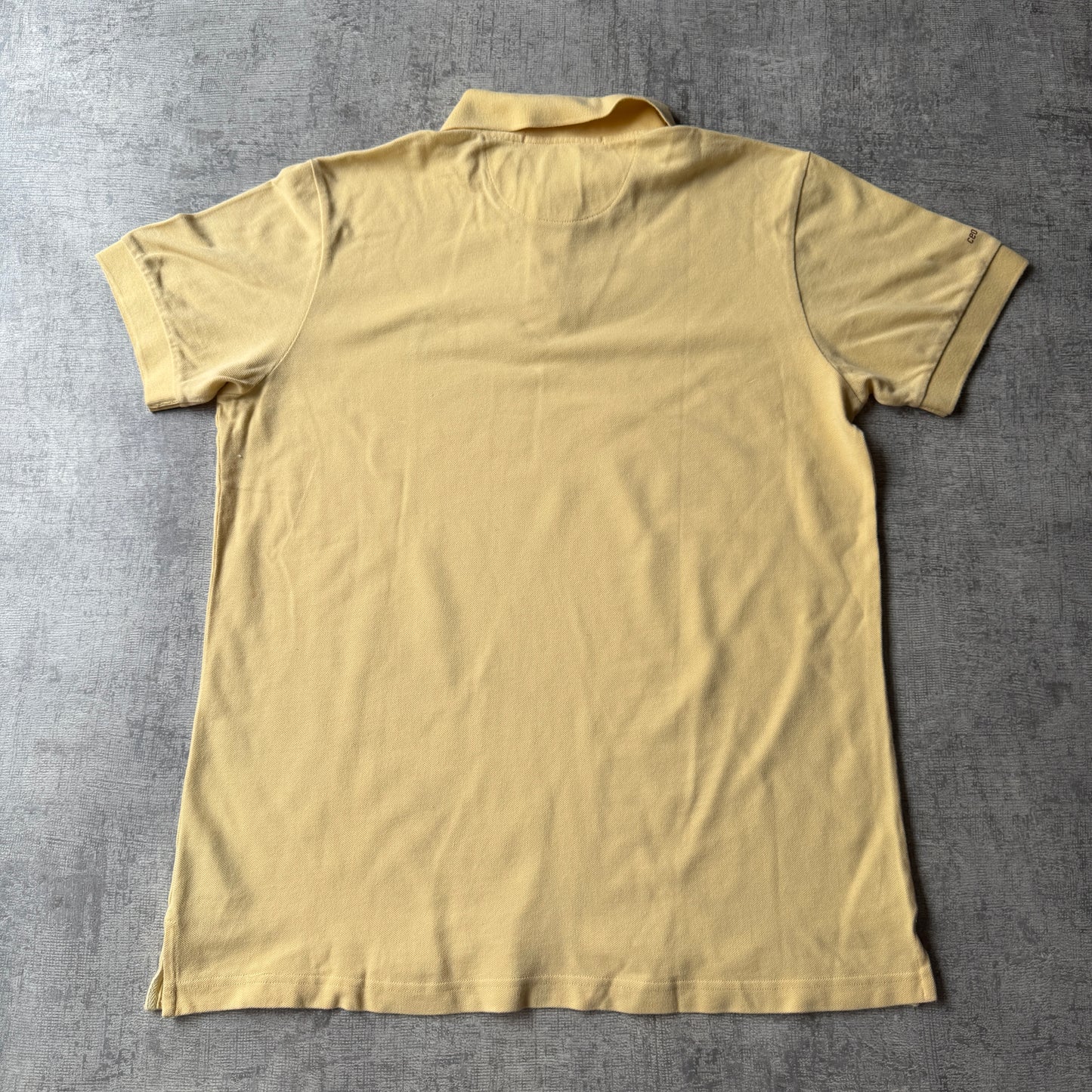 Andy Warhol Pastel Yellow Polo Shirt Size L Mens Gun Man Graphic -C33