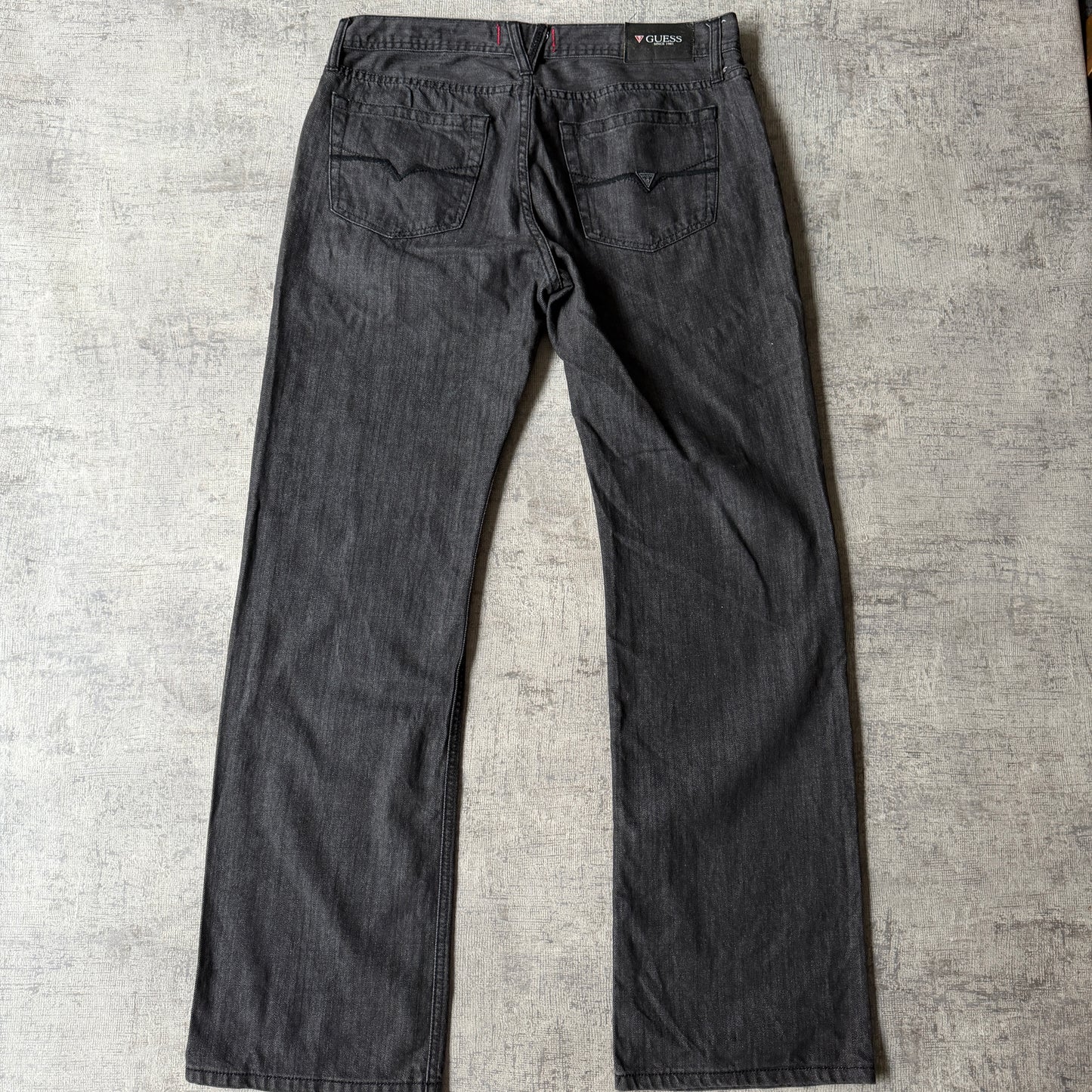 GUESS Vintage Black Jeans 34 Straight Leg Denim -F7