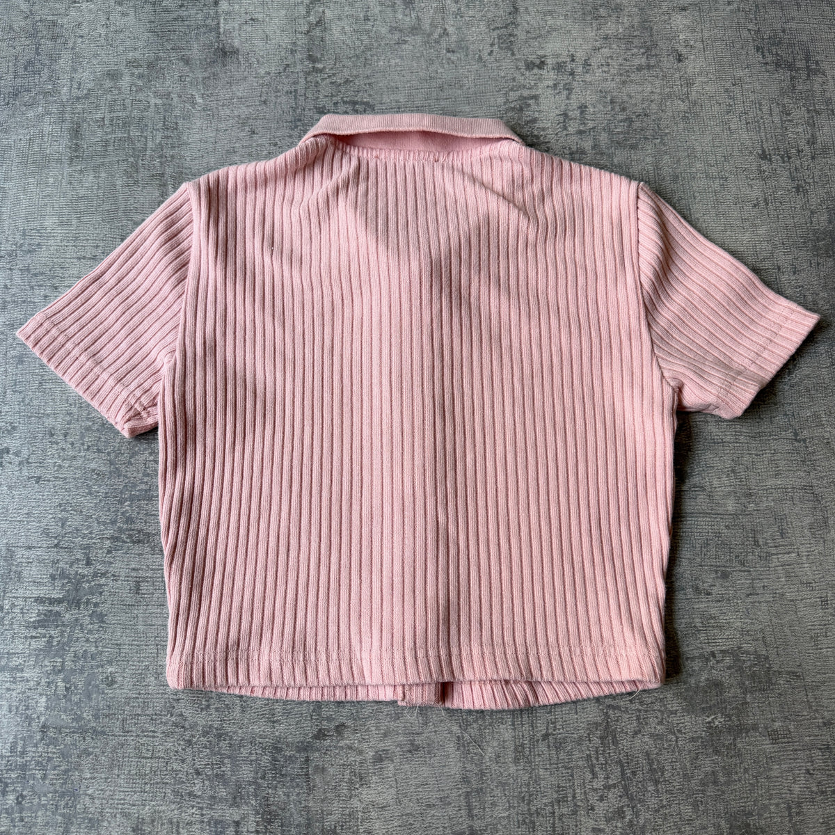 Miss Shop Y2K Womens Pink Ribbed Polo Shirt Size S -H65