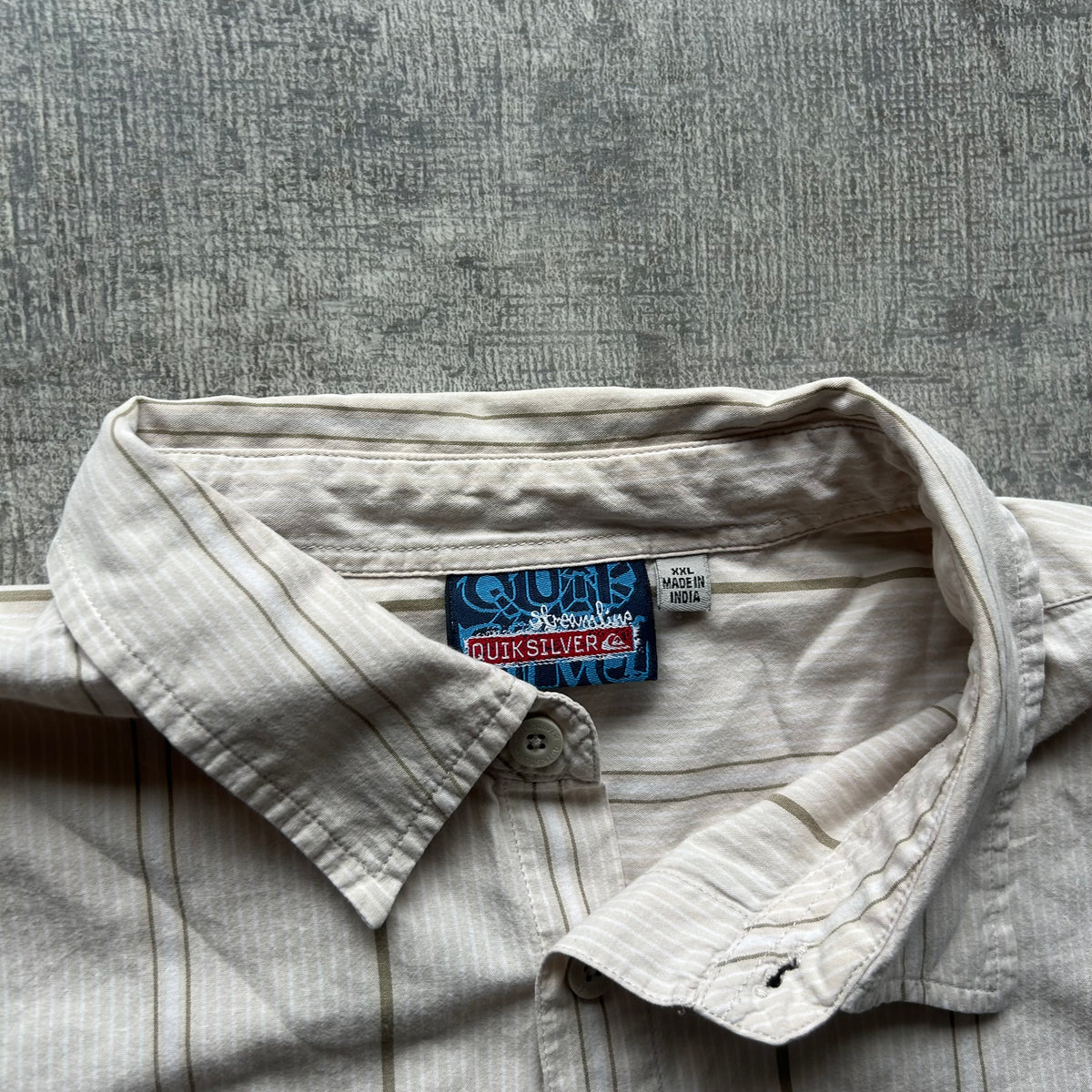 Quiksilver Y2K Cream Button up Shirt Size XXL