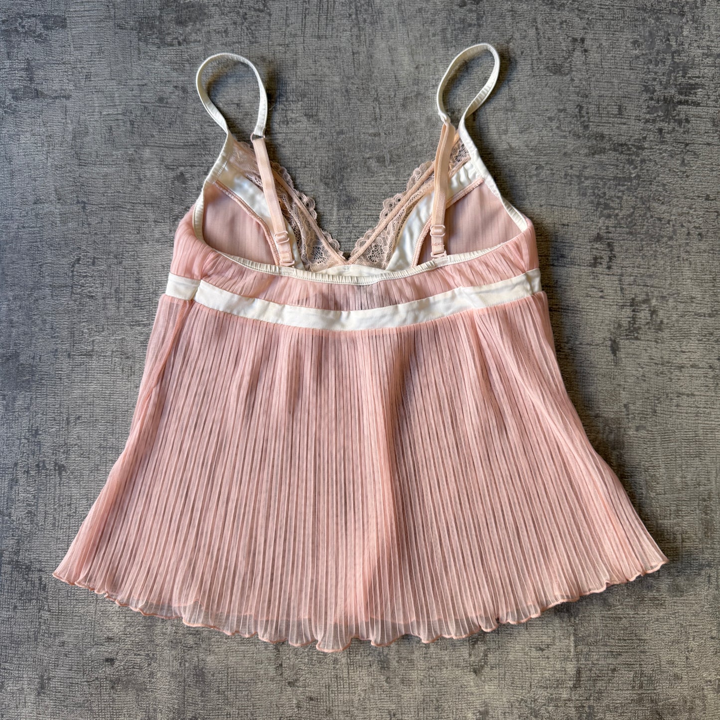 Honey Birdette Pastel Pink Cami Lace Trim Size XS Womens Y2K -F69