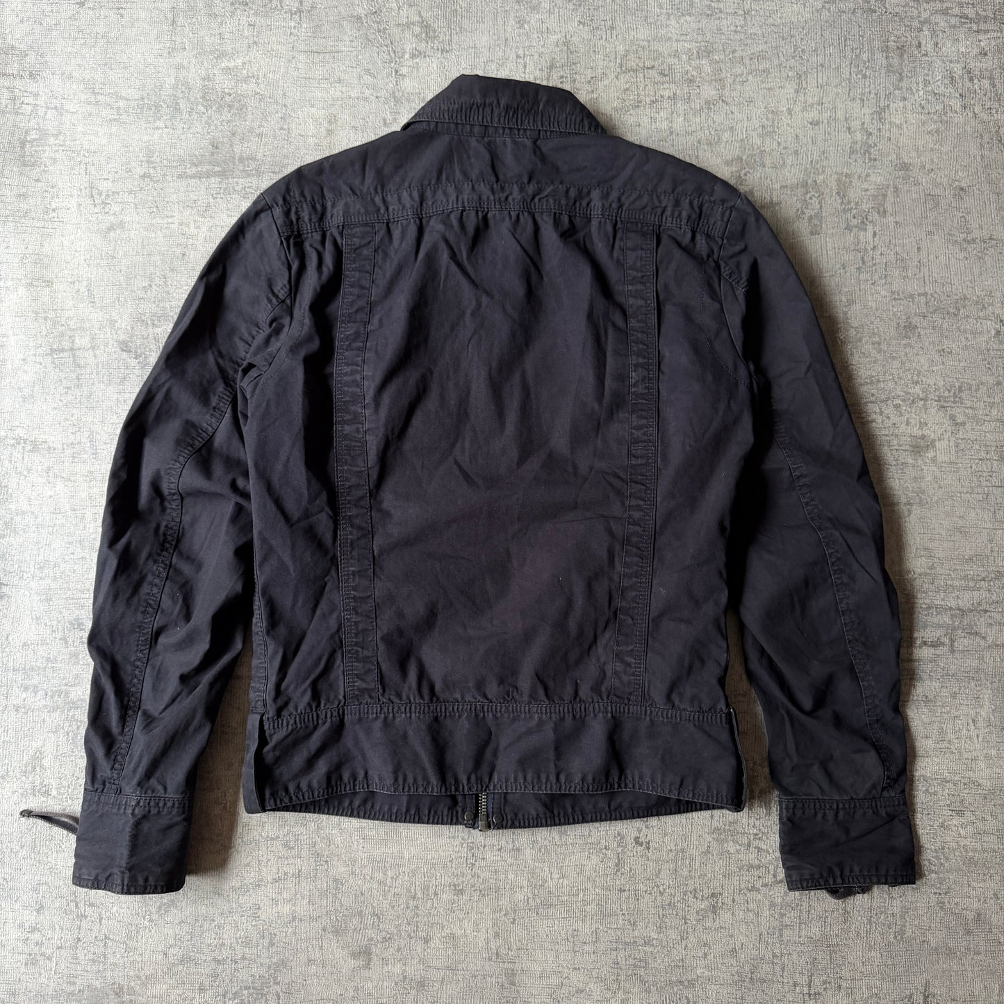 Diesel Mens Black Short Denim Jacket Size M Full Zip Y2K -F29