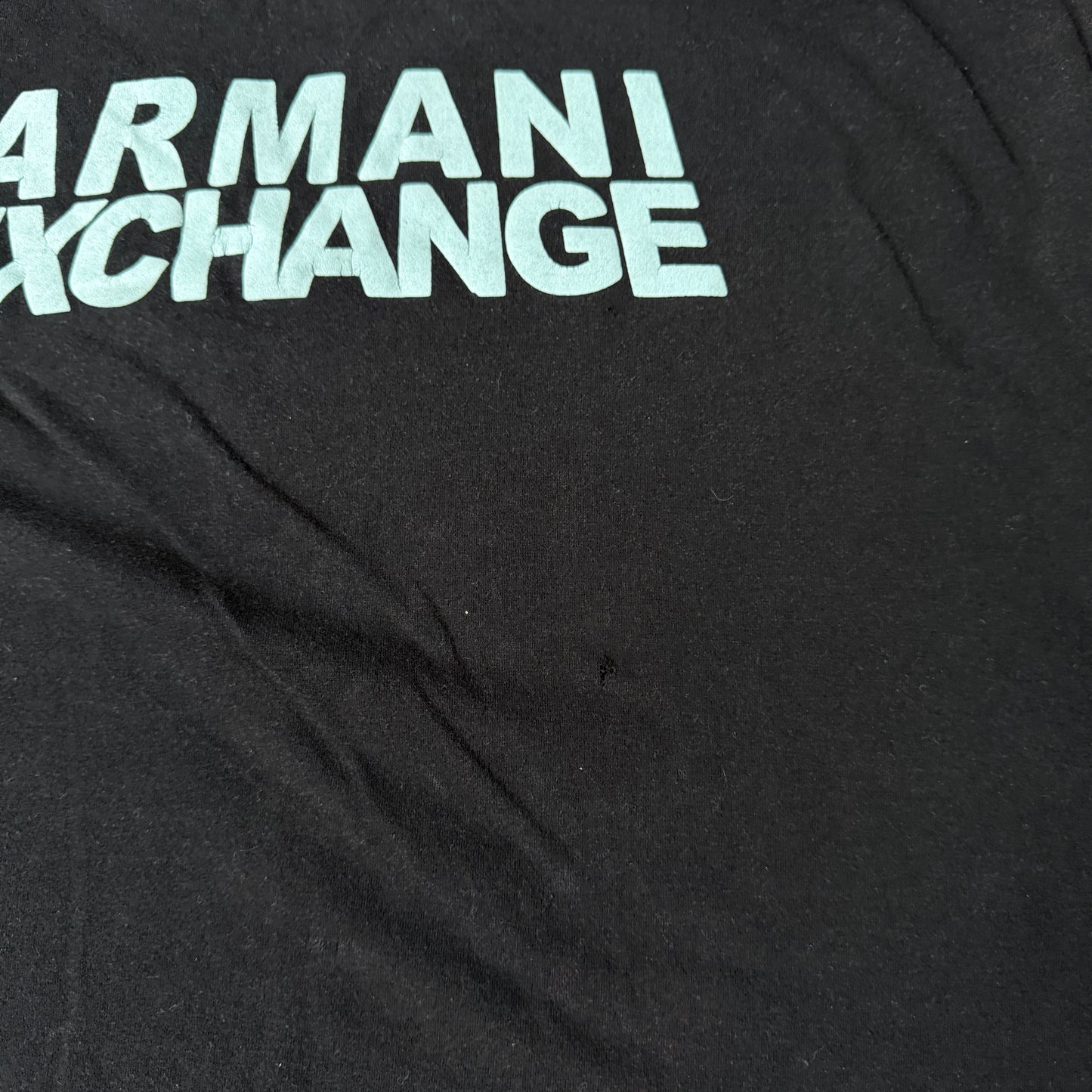 Armani Exchange Y2K Graphic T Shirt Size XL Mens Black Blue Tee -G50