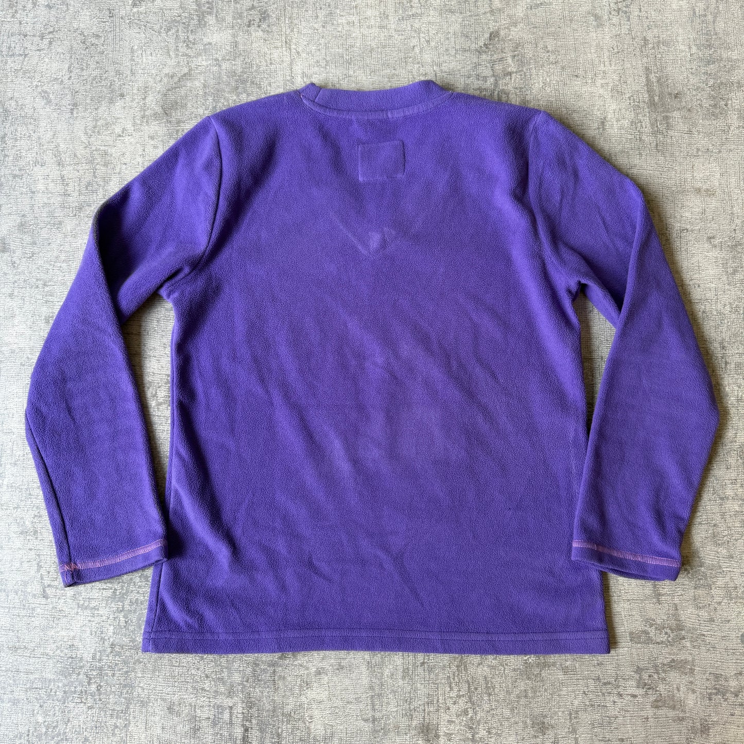 Let It Snow Vintage Womens Purple Fleece V-neck Sweater Size 8/10 -E29