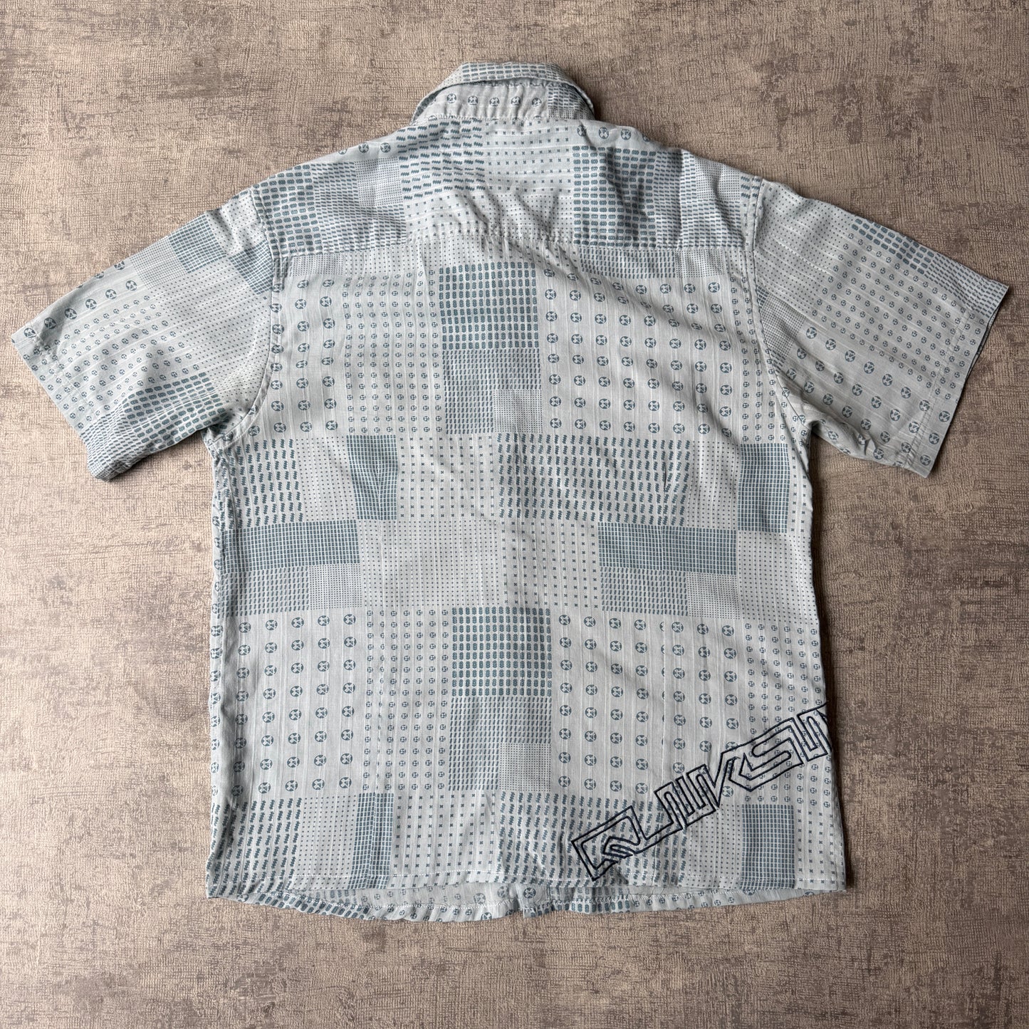 Quiksilver Y2K Mens Blue Button Up Shirt Size S Mens -H5