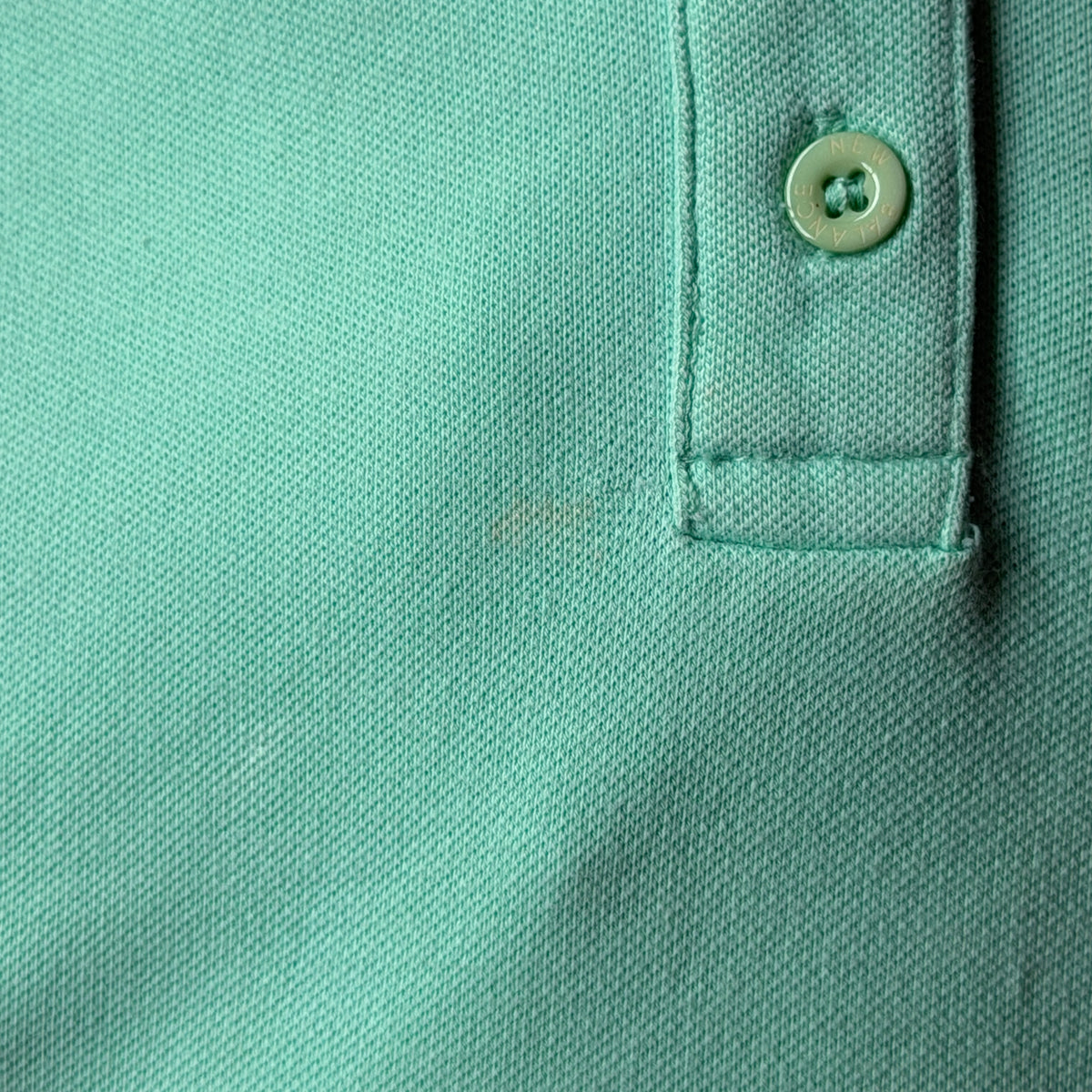 New Balance Womens Polo Shirt Size S/10 Mint Green Script Logo Top -B29