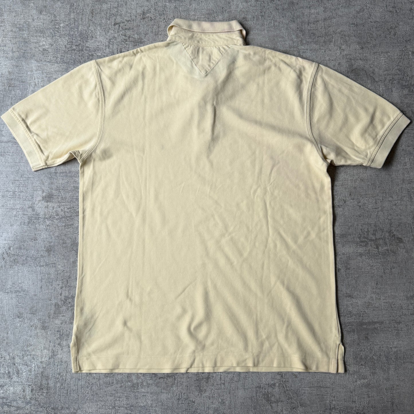 Tommy Hilfiger Pastel Yellow Polo Shirt Size M Mens Y2K -E37
