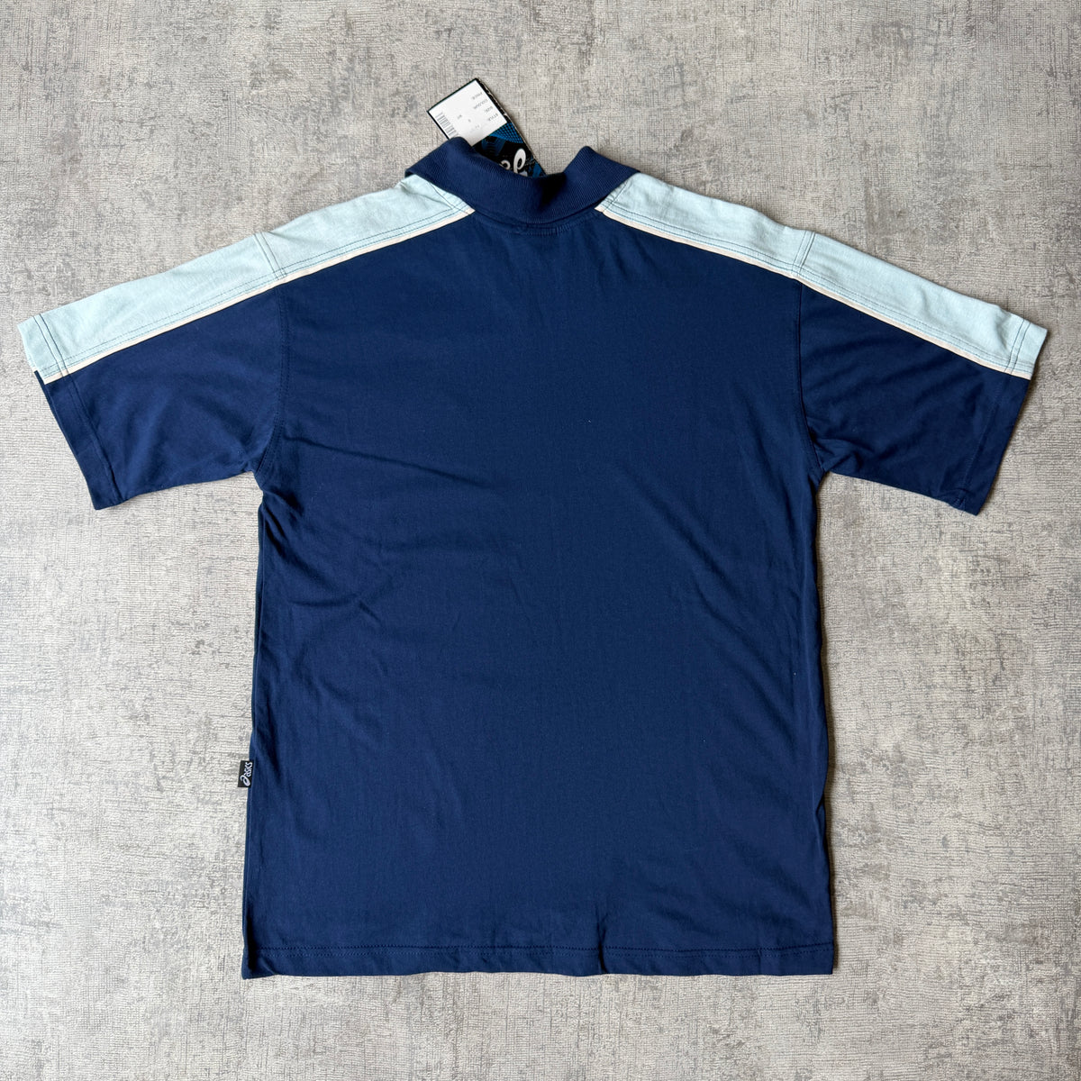 ASICS Vintage 90's Polo Shirt Size S Mens Blue Two Tone NWT's -B2