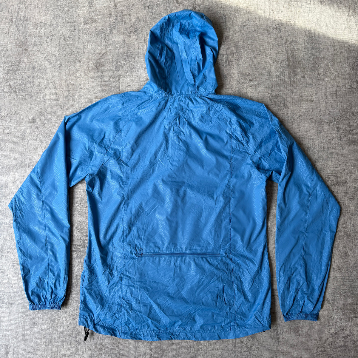 ASICS Womens Blue Windbreaker Zip Jacket Size M Hooded -E22