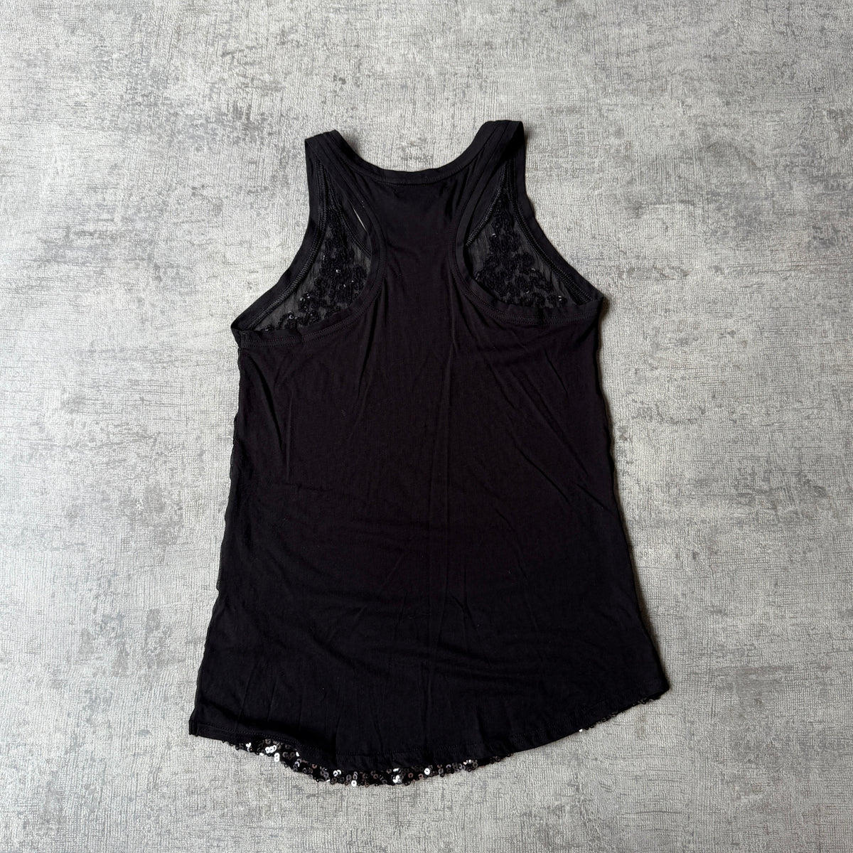 Armani Exchange Womens Y2K Black Sequin Tank Top Size S Womens -B30