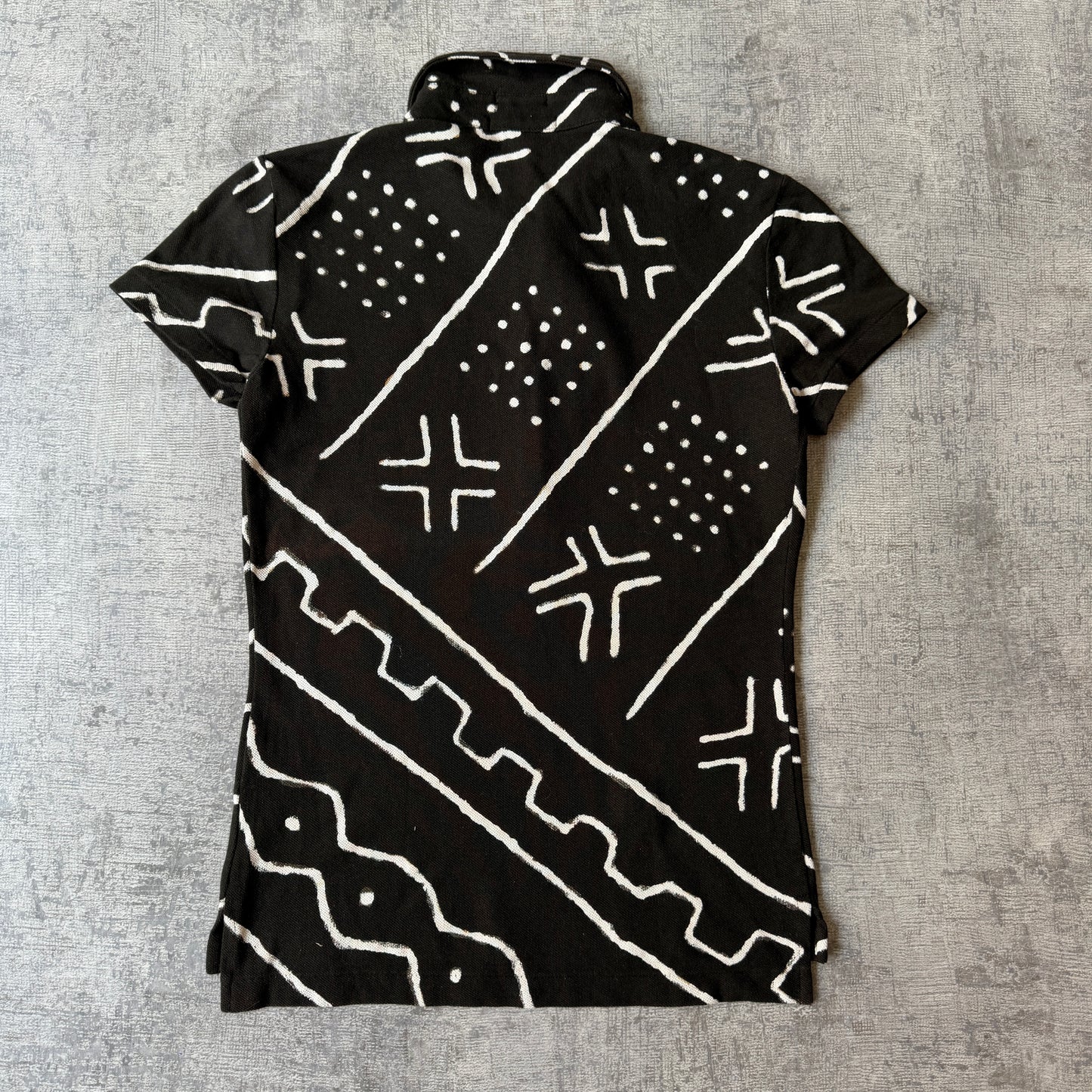 Ralph Lauren The Skinny Polo Shirt Size S Womens Black White Y2K Top -H54
