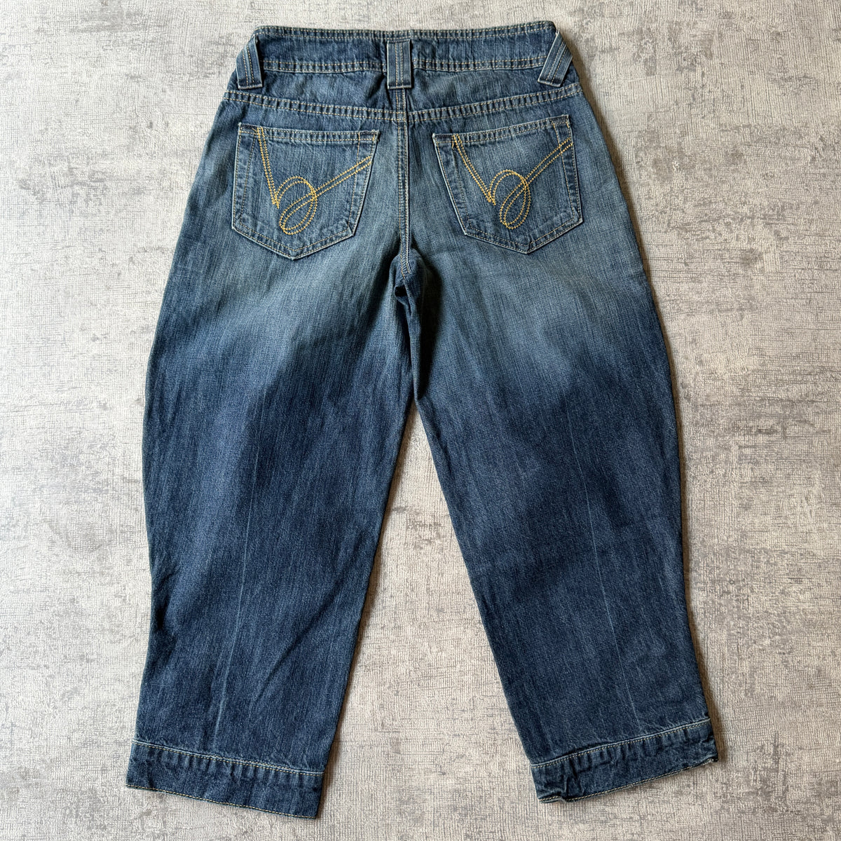 Bebe Y2K Denim Capris Size 25 Dark Blue 3/4 Pants -B34