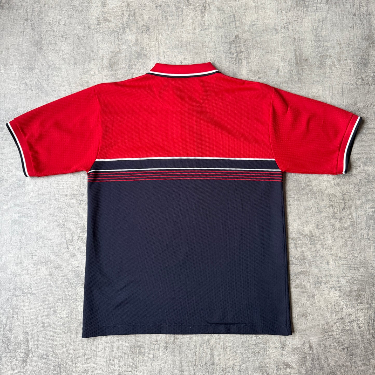 Slazenger Y2K Polo Shirt Size M Mens Navy Red Oversized -G34