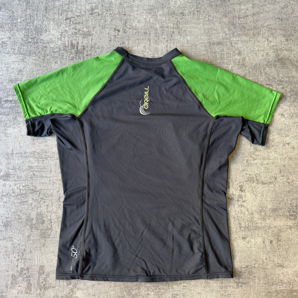 Vintage O'Neill Grey Green Womens Baby Tee Size XL Rash Vest -D35