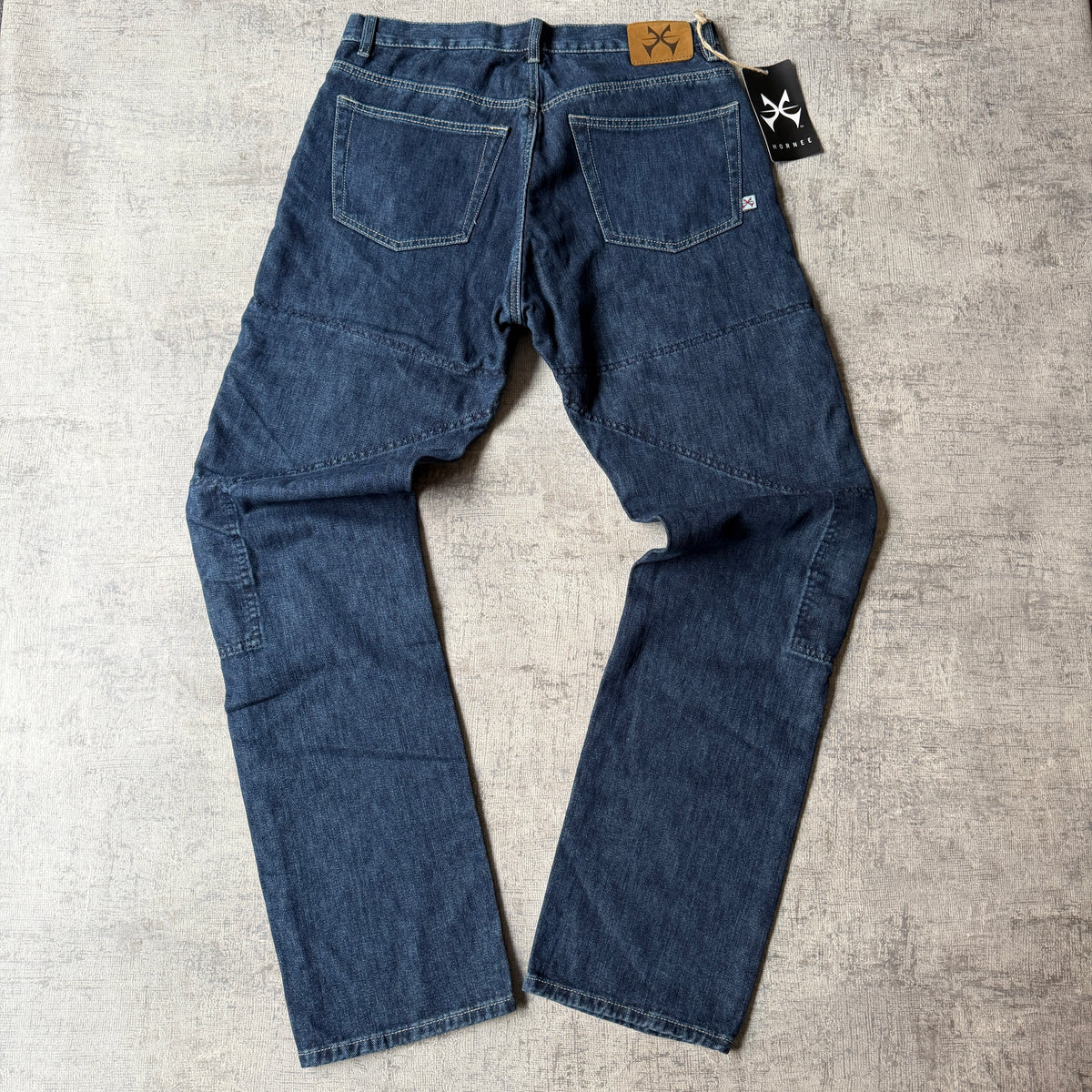 Hornee Y2K Deadstock Motorcycle Jeans Size 30 Dark Blue Denim Straight Leg NWTs -H11