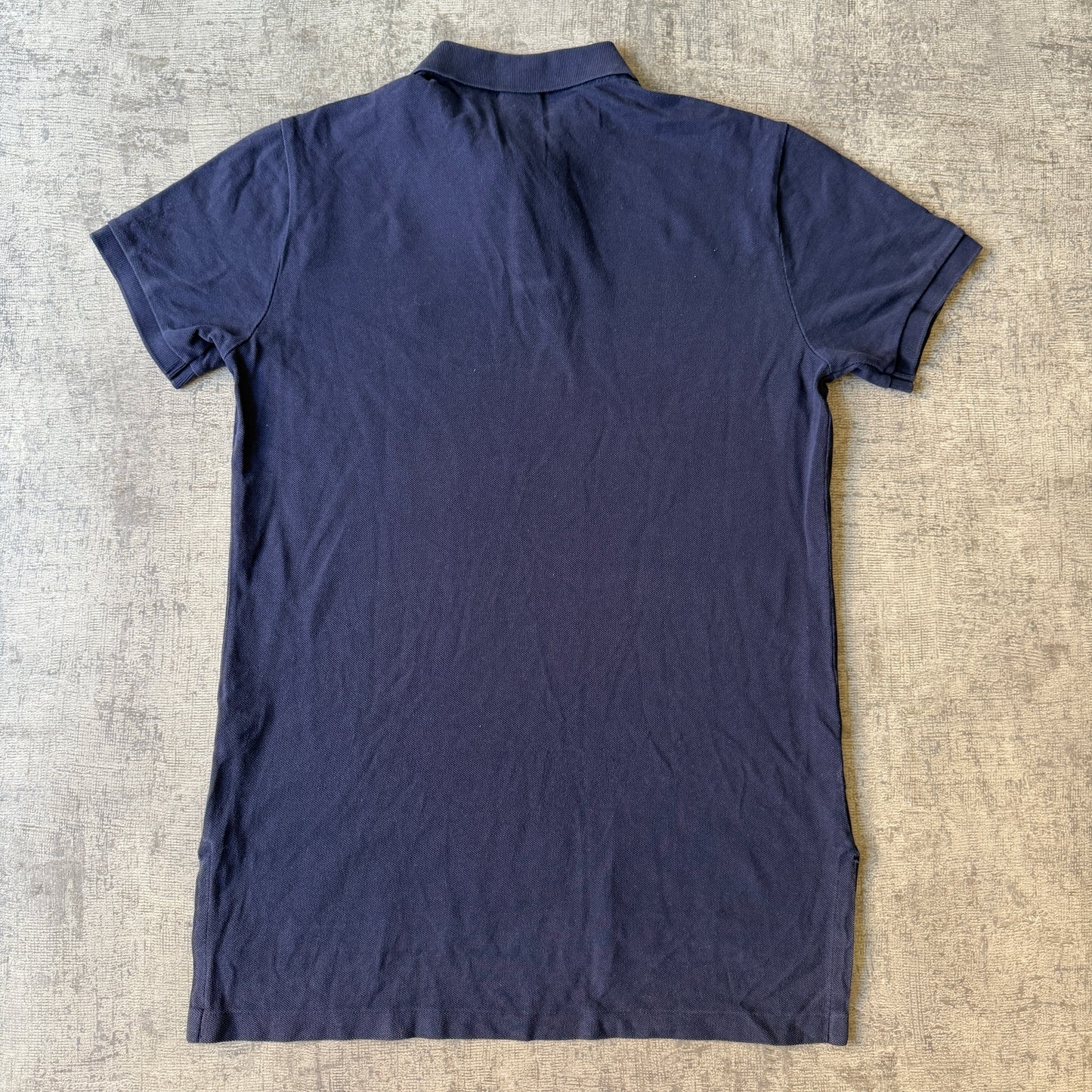 Polo Ralph Lauren Mens Slim Fit Navy Polo Shirt Size S Longline -D67