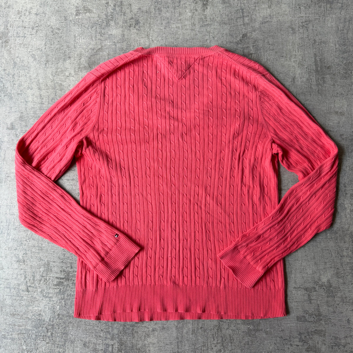 Tommy Hilfiger Womens Pink Cable Knit Sweater Size XL Womens -C16