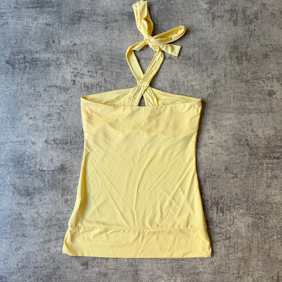 Y2K Cherrie Pastel Yellow Halter Neck Top Size 8 Womens -A13