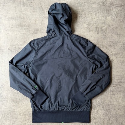 Nike Y2K Windbreaker Zip Jacket Size M Navy Green Hooded                 -F31