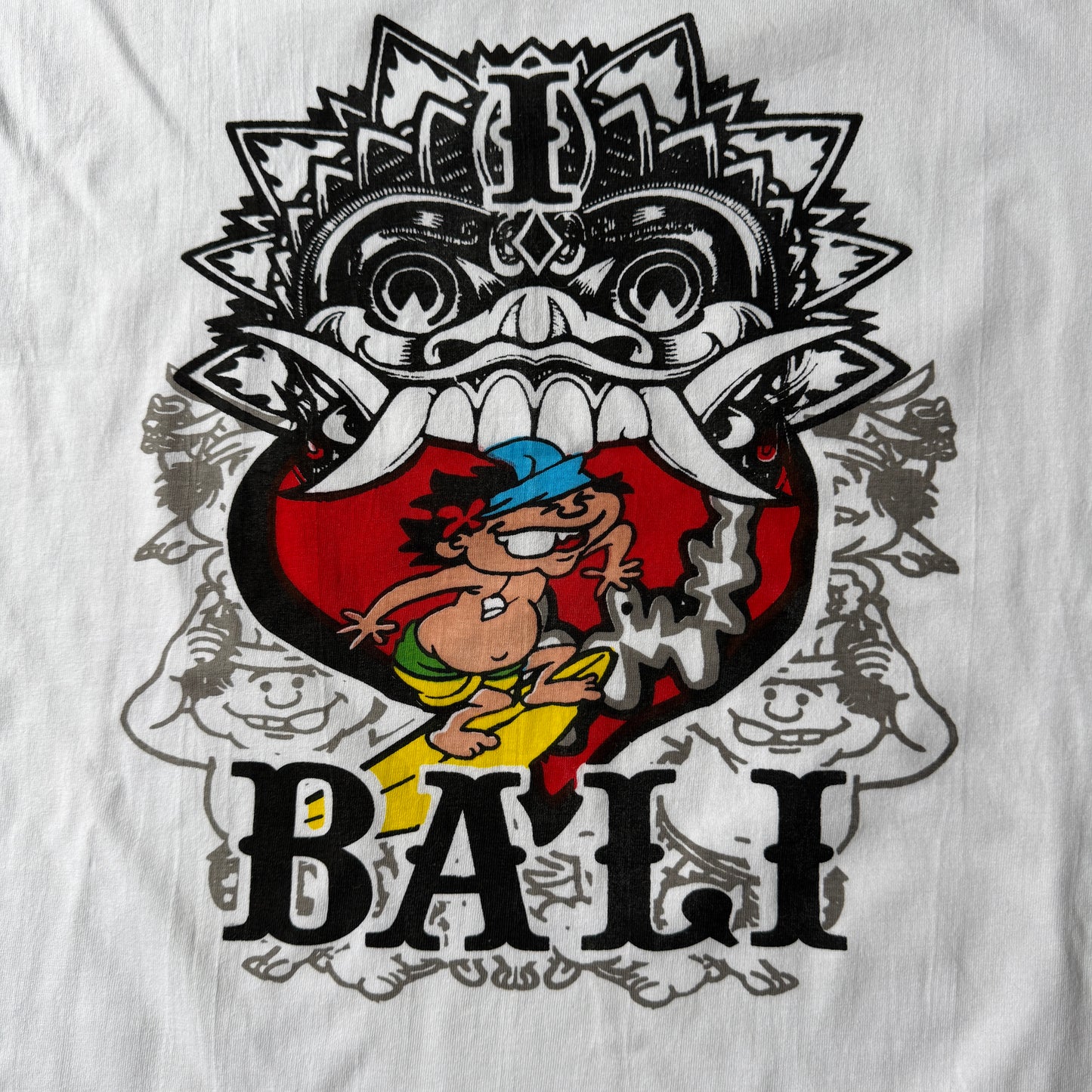 I Love Bali Y2K Graphic T-Shirt Size M Mens White Boxy Vintage Tee          -B14
