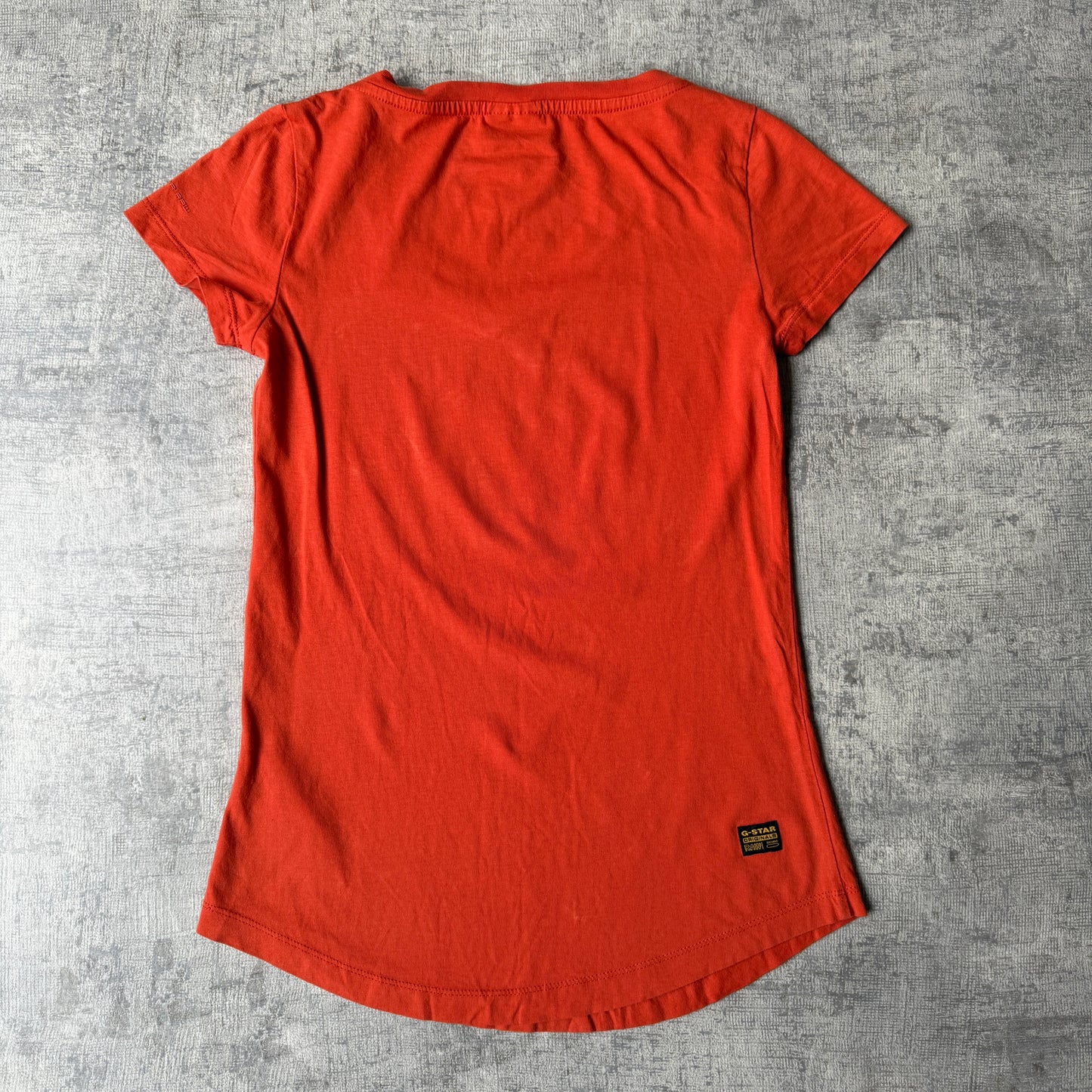 G-Star Raw Y2K Womens Orange Graphic Baby Tee Size XS Womens V-Neck               -E67
