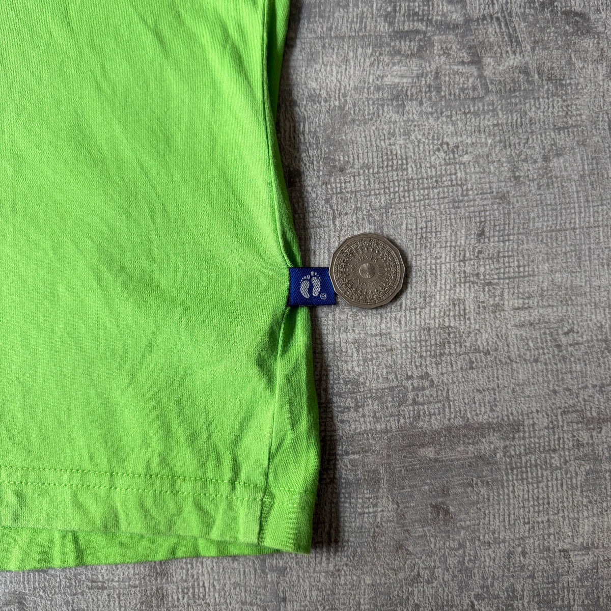 Hang Ten Y2K Graphic Surf T-Shirt Size L Mens Lime Green Tee                       -E52