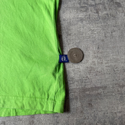 Hang Ten Y2K Graphic Surf T-Shirt Size L Mens Lime Green Tee                       -E52