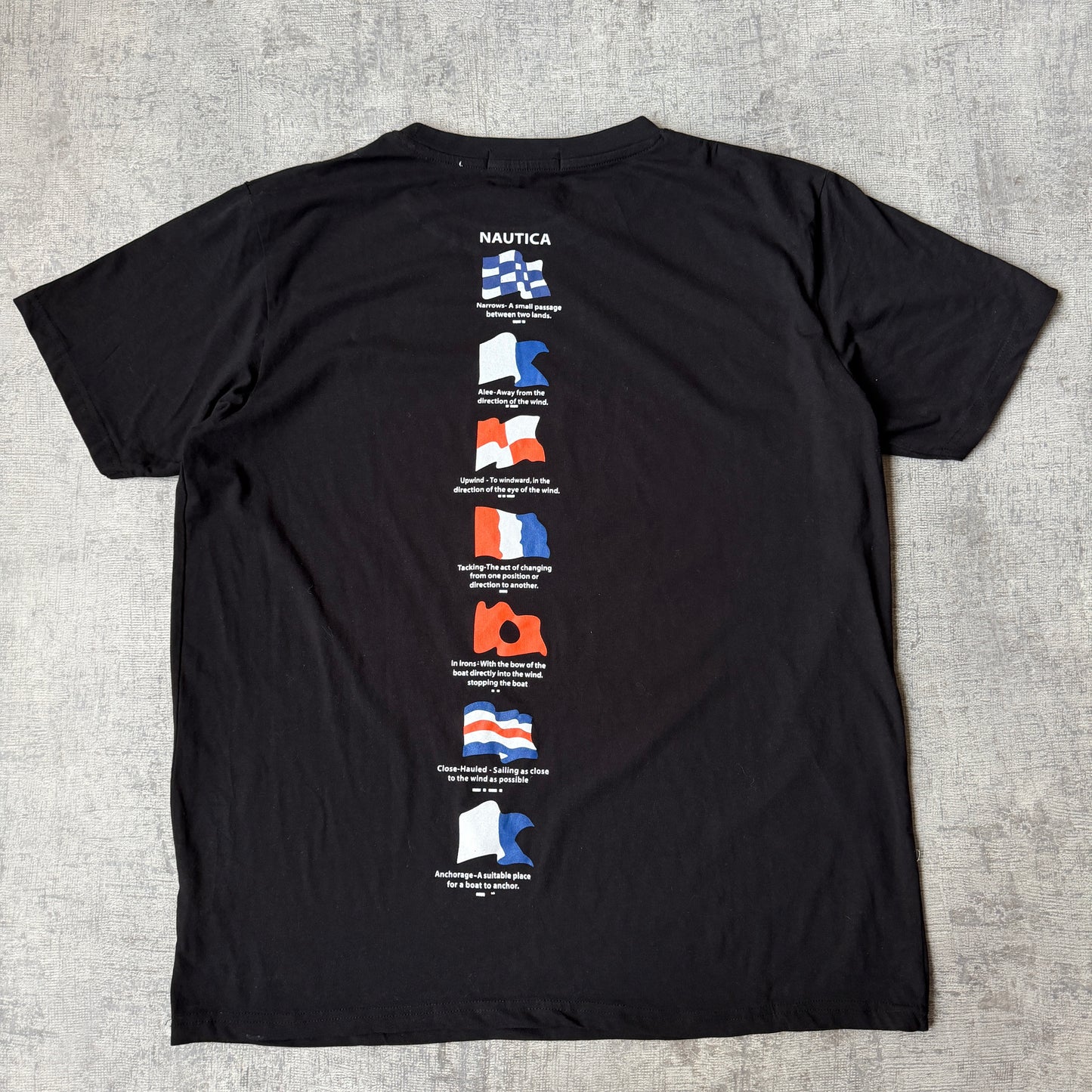 Nautica Black Flag Graphic T-Shirt Size XL Mens Y2K Tee          -G48