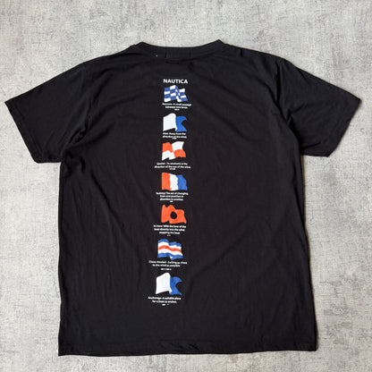 Nautica Black Flag Graphic T-Shirt Size XL Mens Y2K Tee          -G48