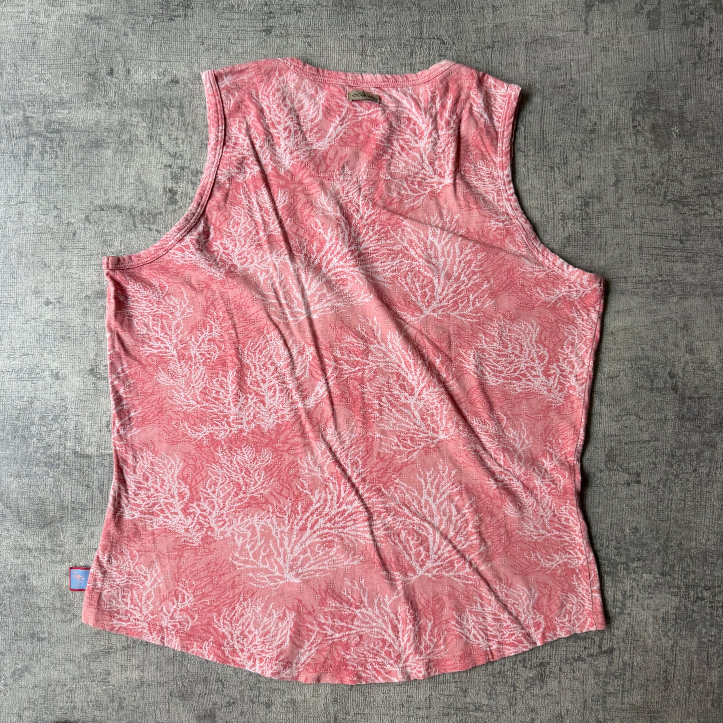 Columbia Womens Pink Coral Pattern Tank Top Size M Y2K Singlet            -F61