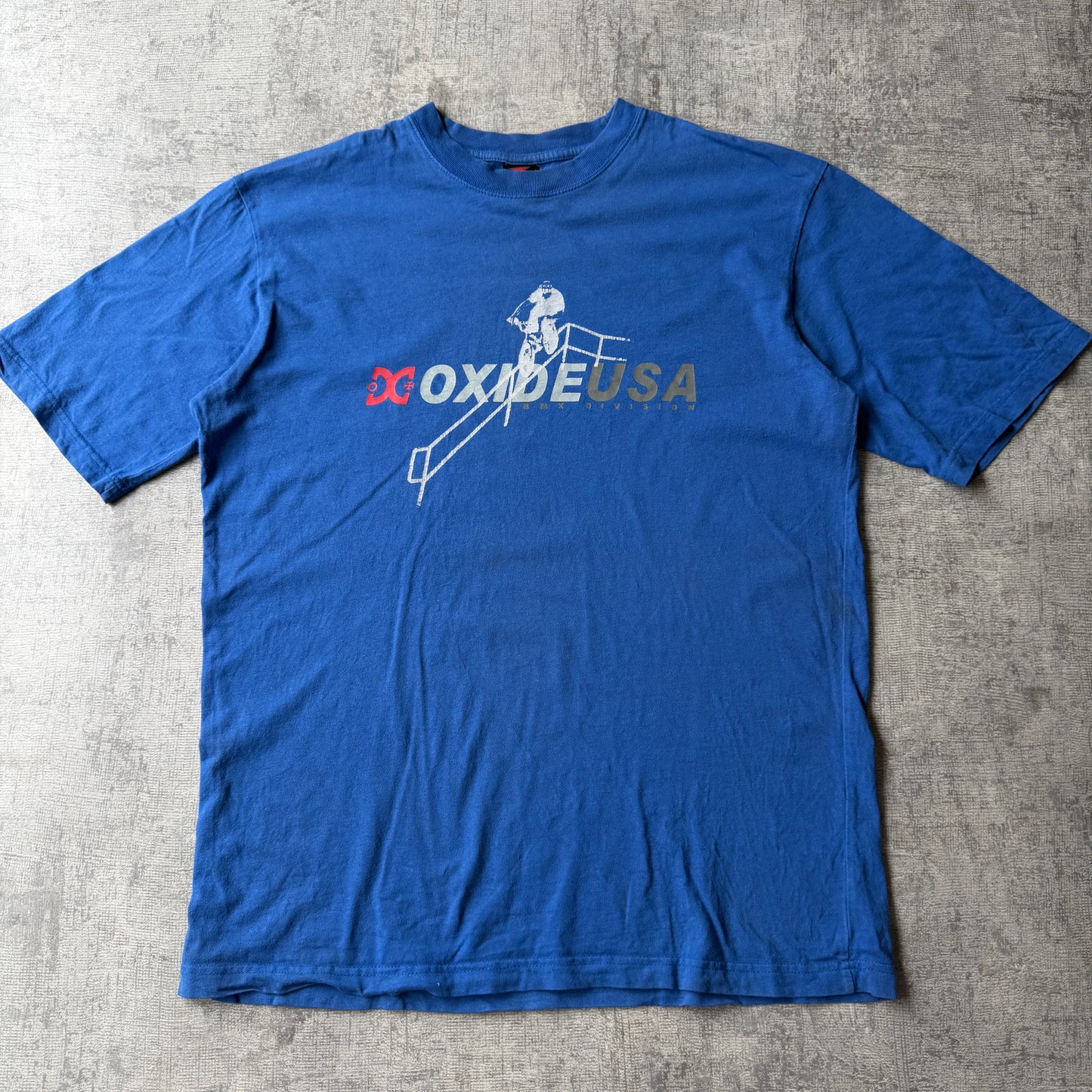 Oxide Y2K BMX Blue Graphic T-Shirt Size L Mens Vintage Tee            -C25
