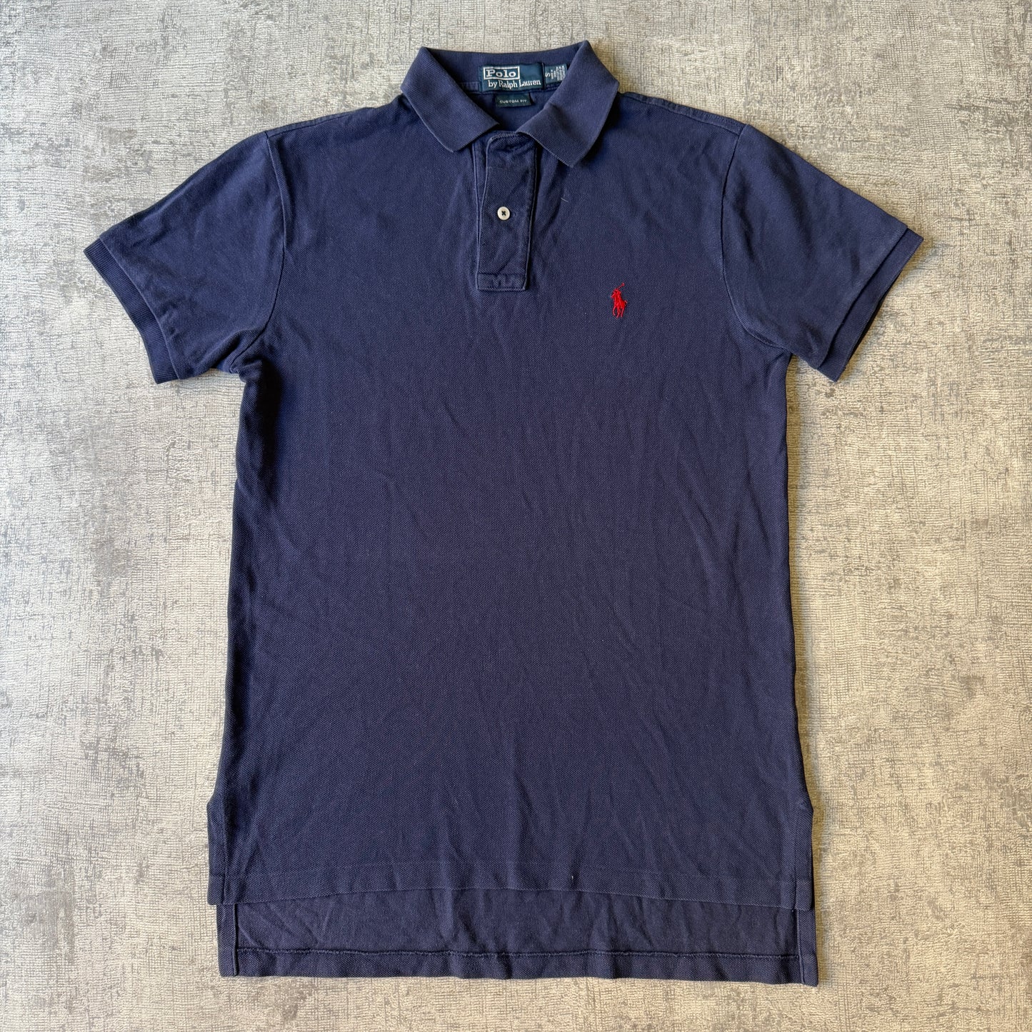 Polo Ralph Lauren Mens Slim Fit Navy Polo Shirt Size S Longline                 -D67