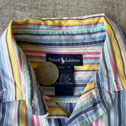Ralph Lauren Womens Pastel Pinstripe Button Up Size M            -B51