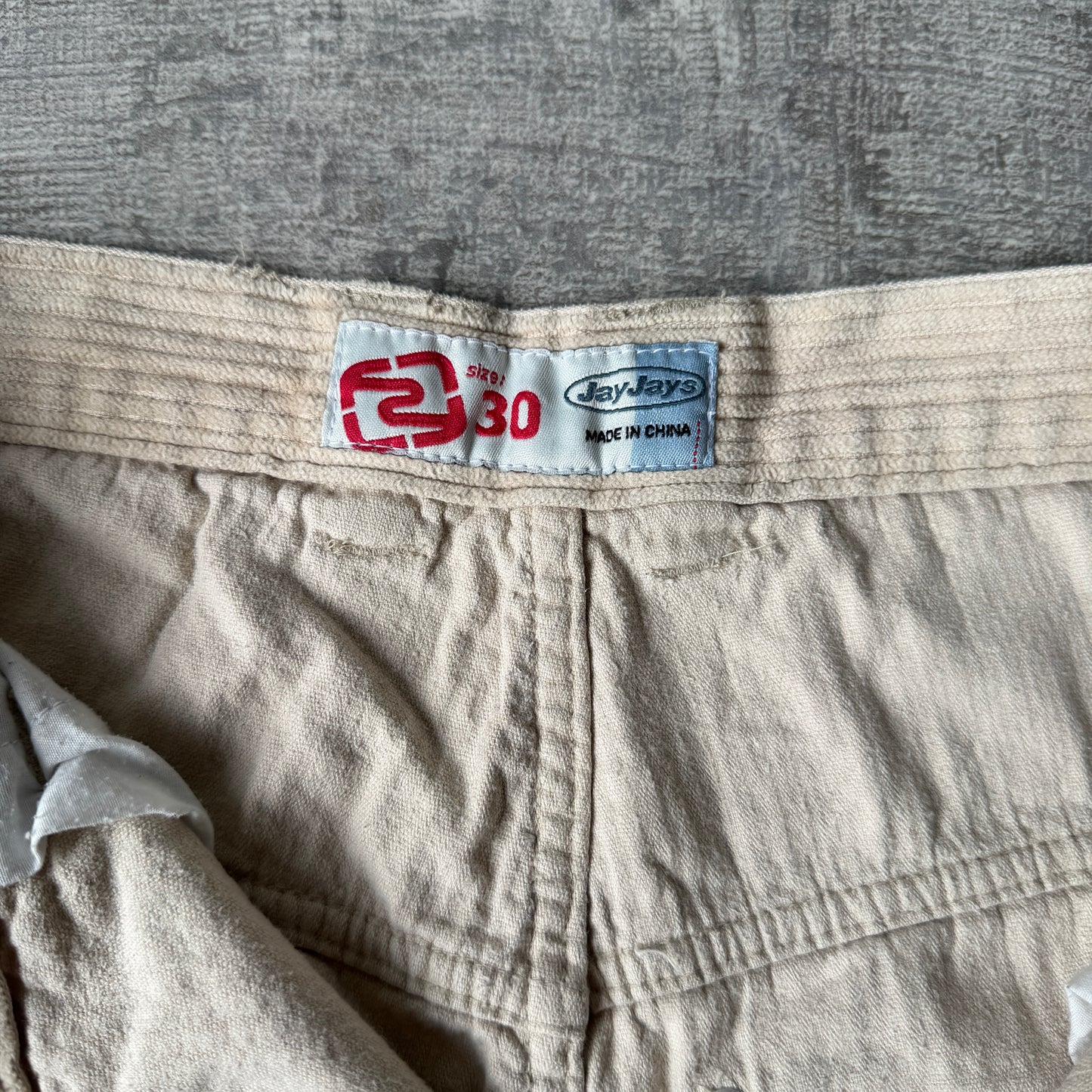 Jay Jays Y2K Beige Corduroy Long Pants Size 30 Baggy Pants               -E6