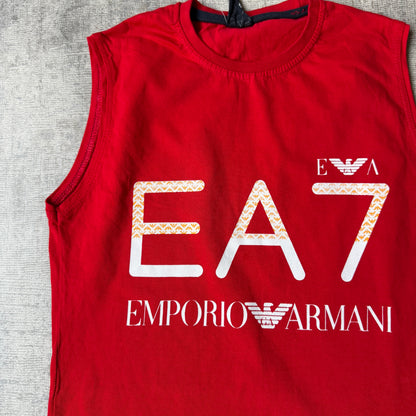Emporio Armani Red Y2K Singlet Size 12y Fits XS-S Womens         -G55