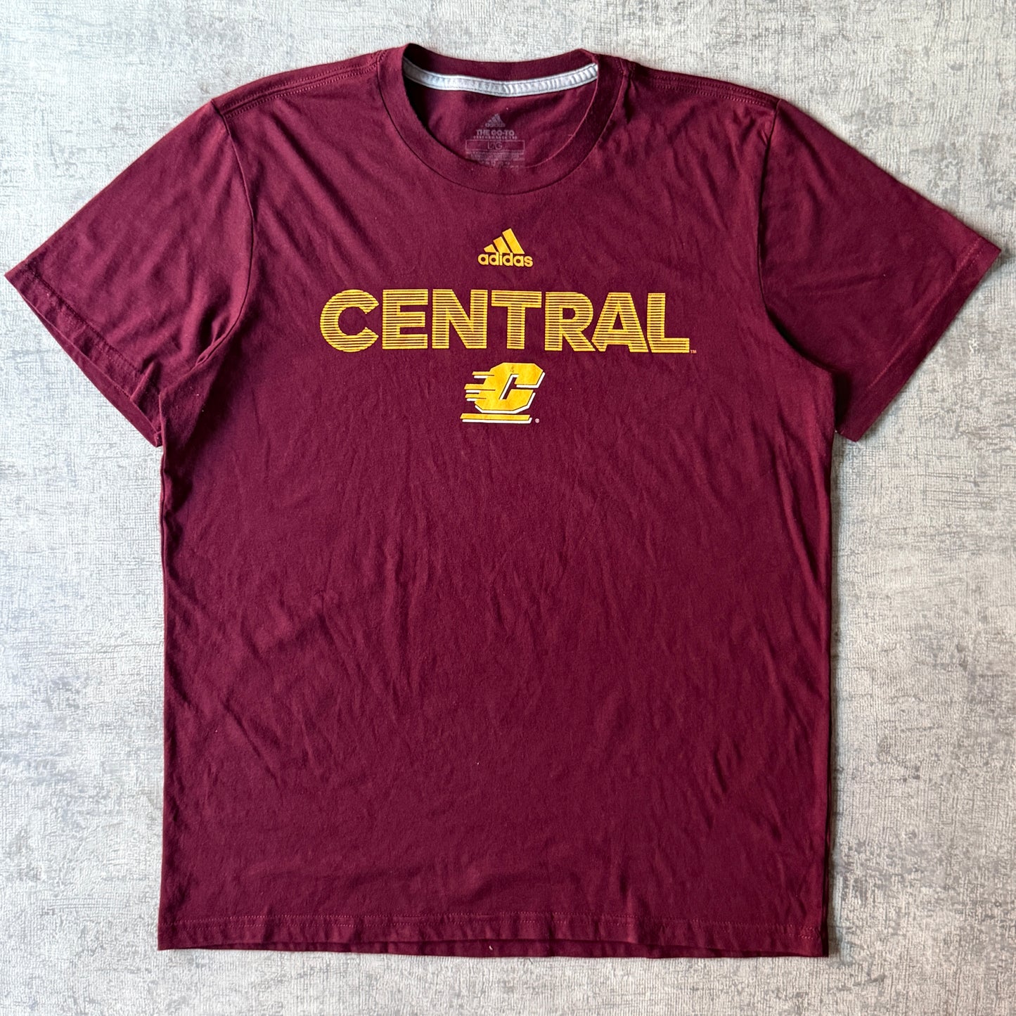 Adidas Y2K "Central C" Maroon College Graphic Tee Size L Mens        -D53