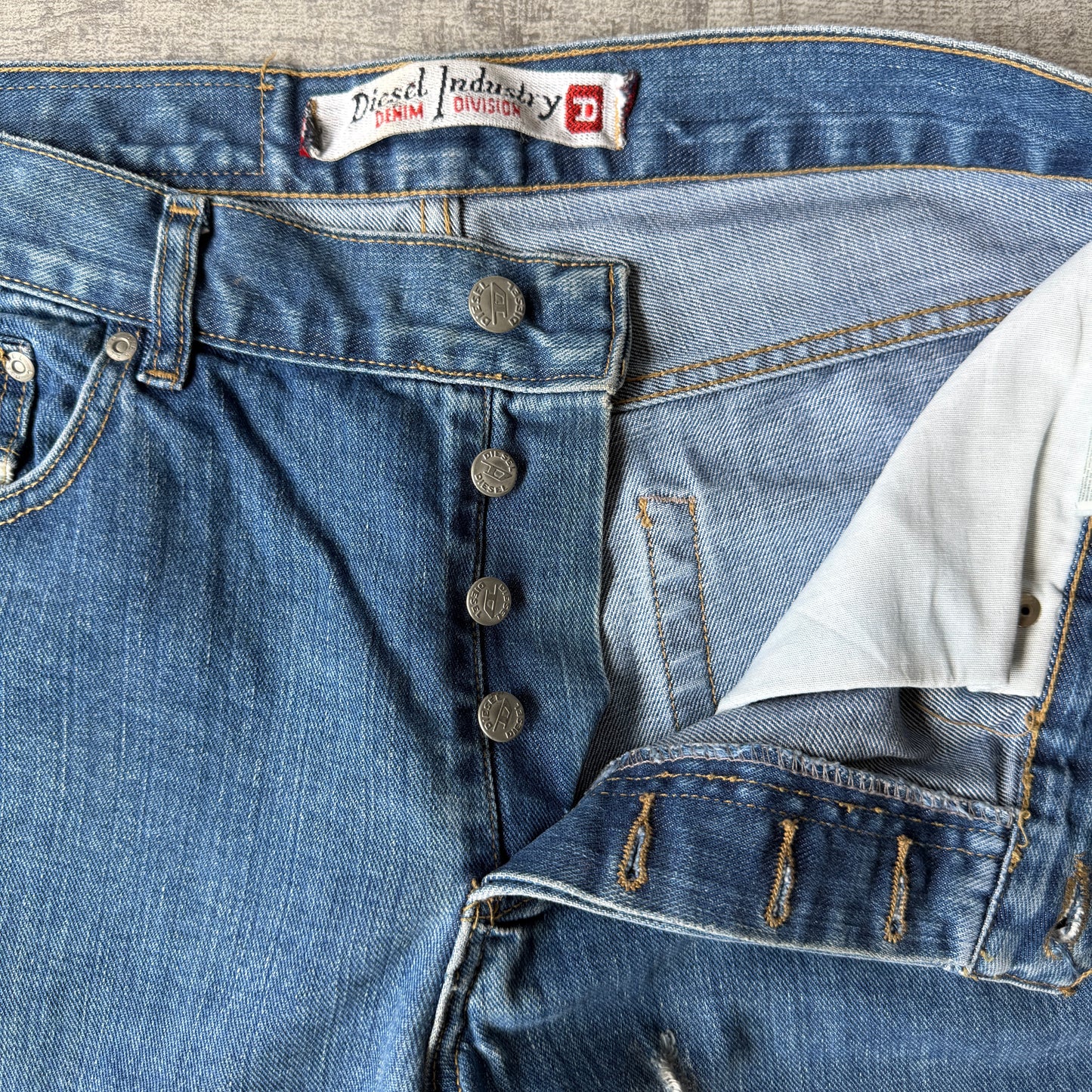 Diesel Industry Y2K Jeans Size 32 Straight Leg Blue Denim                 -E1