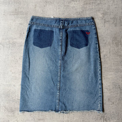 Roxy Jeans Y2K Womens Denim Skirt Size 14 Blue Midi              -D13