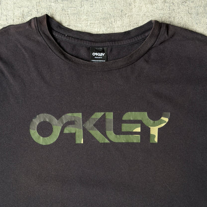 Oakley Black Graphic Top Camo Logo Size 2XL Mens Short Sleeve          -A35