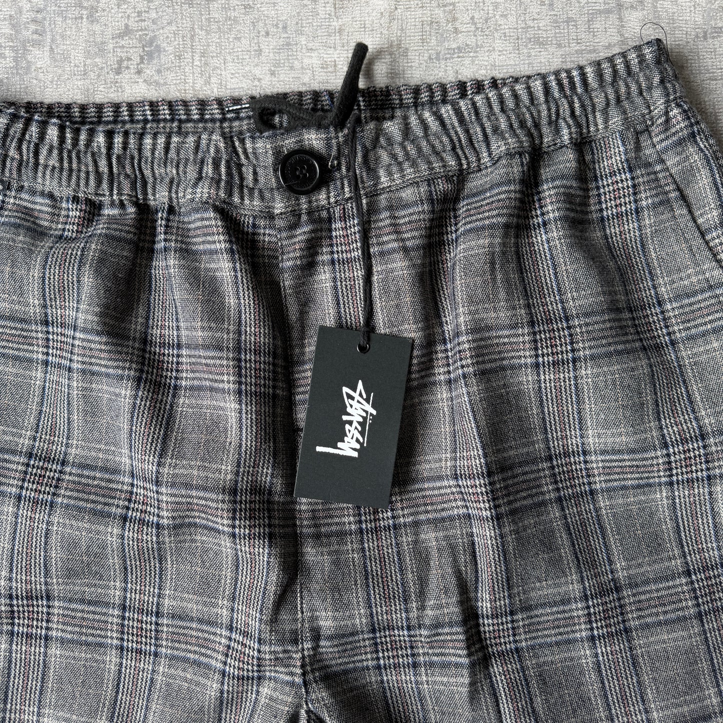 Stussy Grey Check Street Long Pants Size 32 Mens Y2K NWT'S               -E5