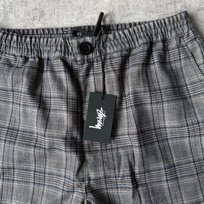 Stussy Grey Check Street Long Pants Size 32 Mens Y2K NWT'S               -E5