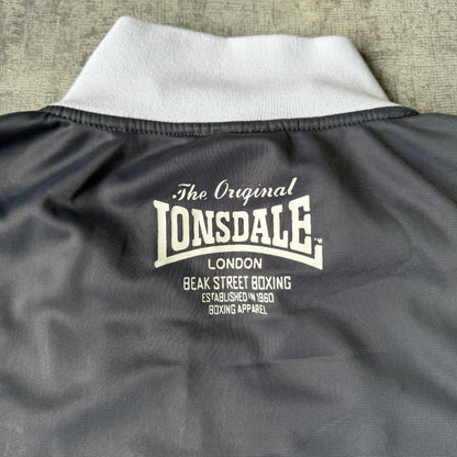 Lonsdale Y2K Track Jacket Size XXL Grey White Full Zip                   -E25