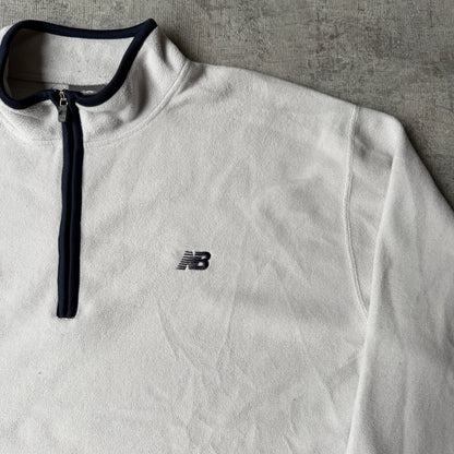 New Balance Cream Fleece Quarter Zip Jumper Size XL Mens           -G23