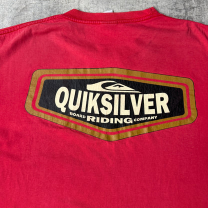 Quiksilver Vintage Red Graphic T Shirt Size XL Mens Single Stitch Made In USA          -G45